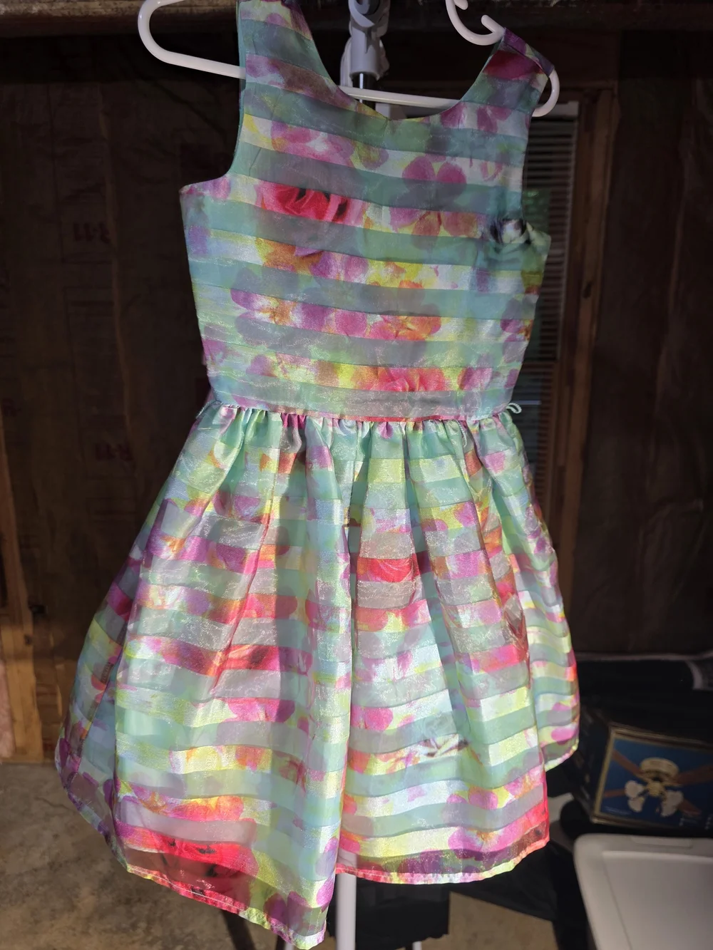 Girls' Multicolor Stripe Party Dress